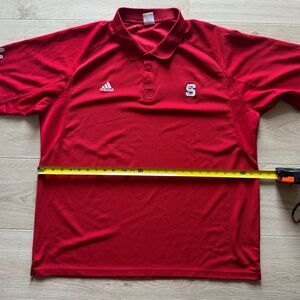 Adidas NC State Wolfpack Shirt Mens 2XL Red Collard Shirt